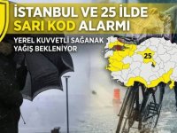 METEOROLOJİDEN SARI KOD ALARMI: İSTANBUL DAHİL 25 İLDE KUVVETLİ YAĞIŞ UYARISI